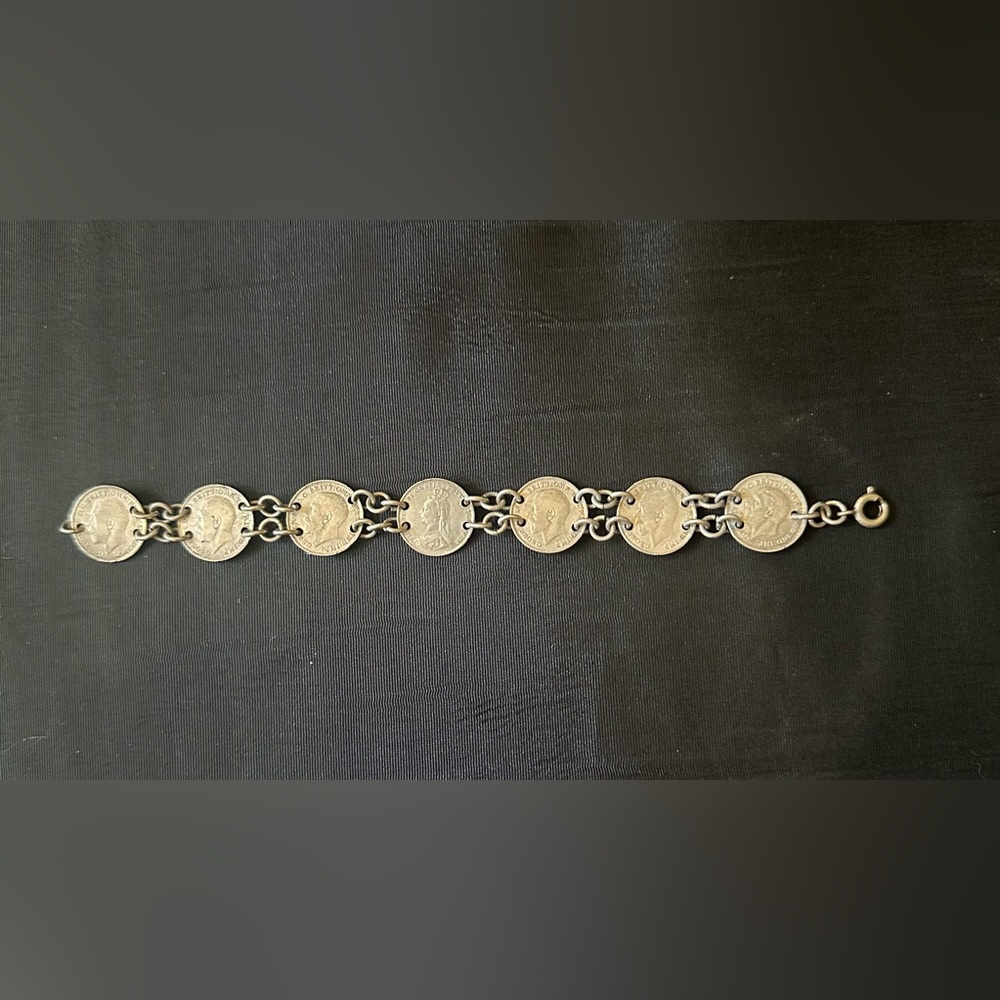 Vintage British 3 Pence Coin Bracelet